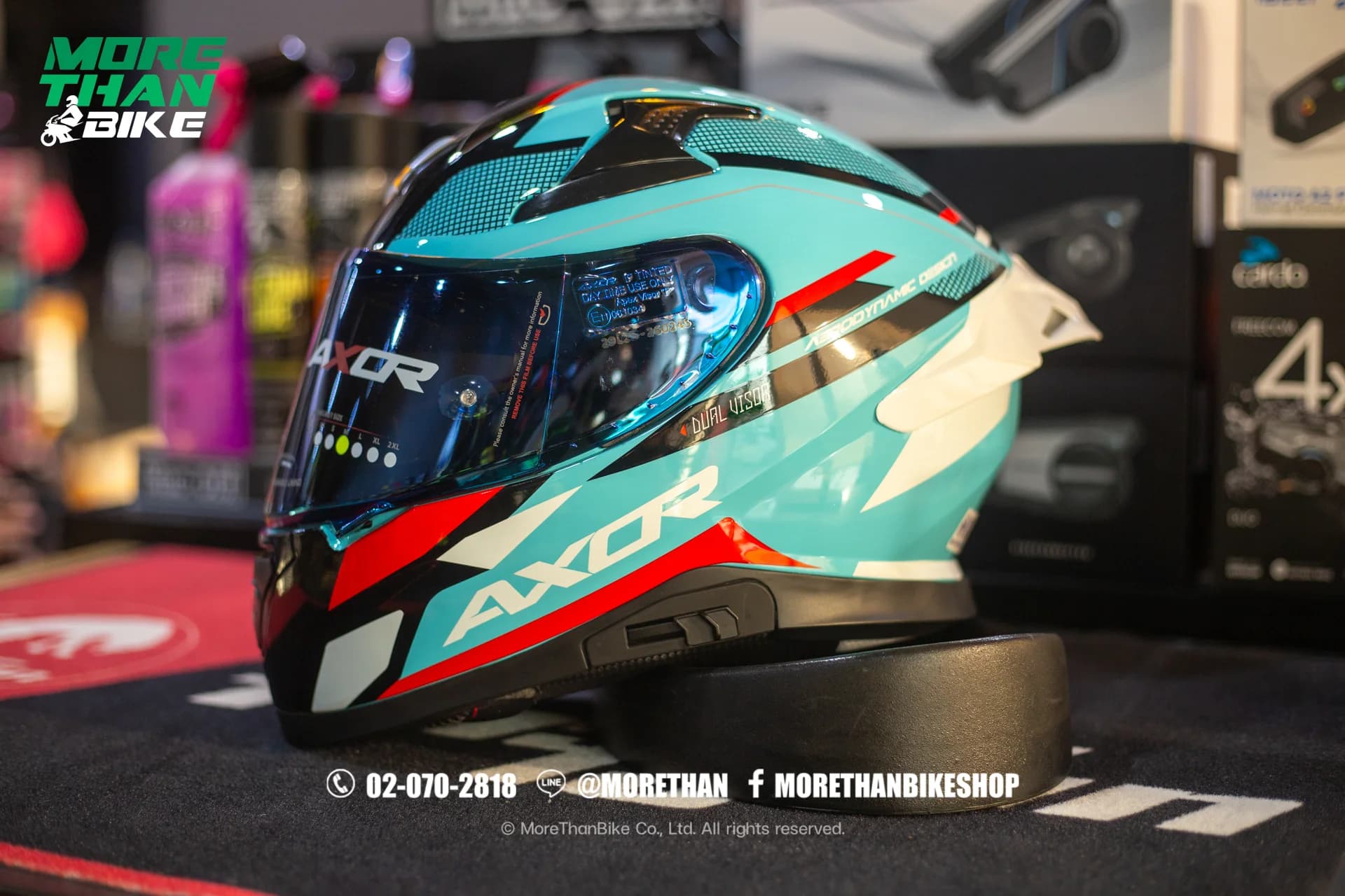หมวกกันน็อค AXOR รุ่น Apex ลาย Turbine Blue/Red