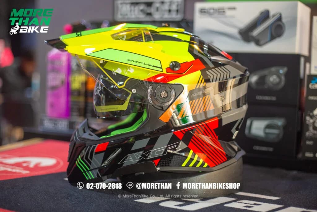 หมวกกันน็อค AXOR รุ่น X-Cross Dual ลาย Gambling Black/Neon