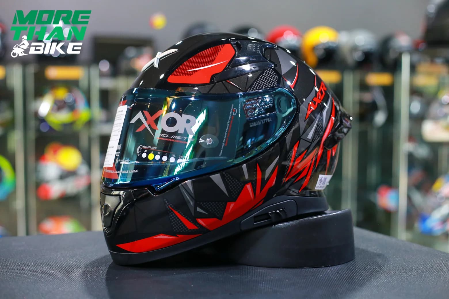 หมวกกันน็อค AXOR รุ่น Apex ลาย Hunter Black/Red
