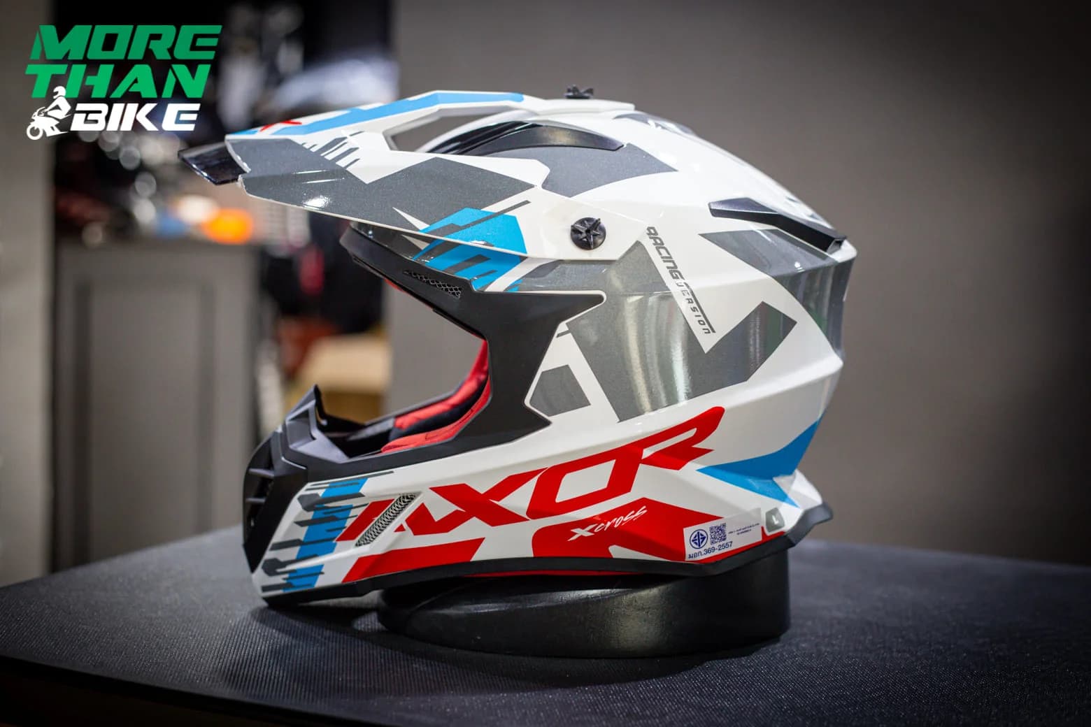 หมวกกันน็อค AXOR รุ่น X-Cross ลาย X1 White/Red