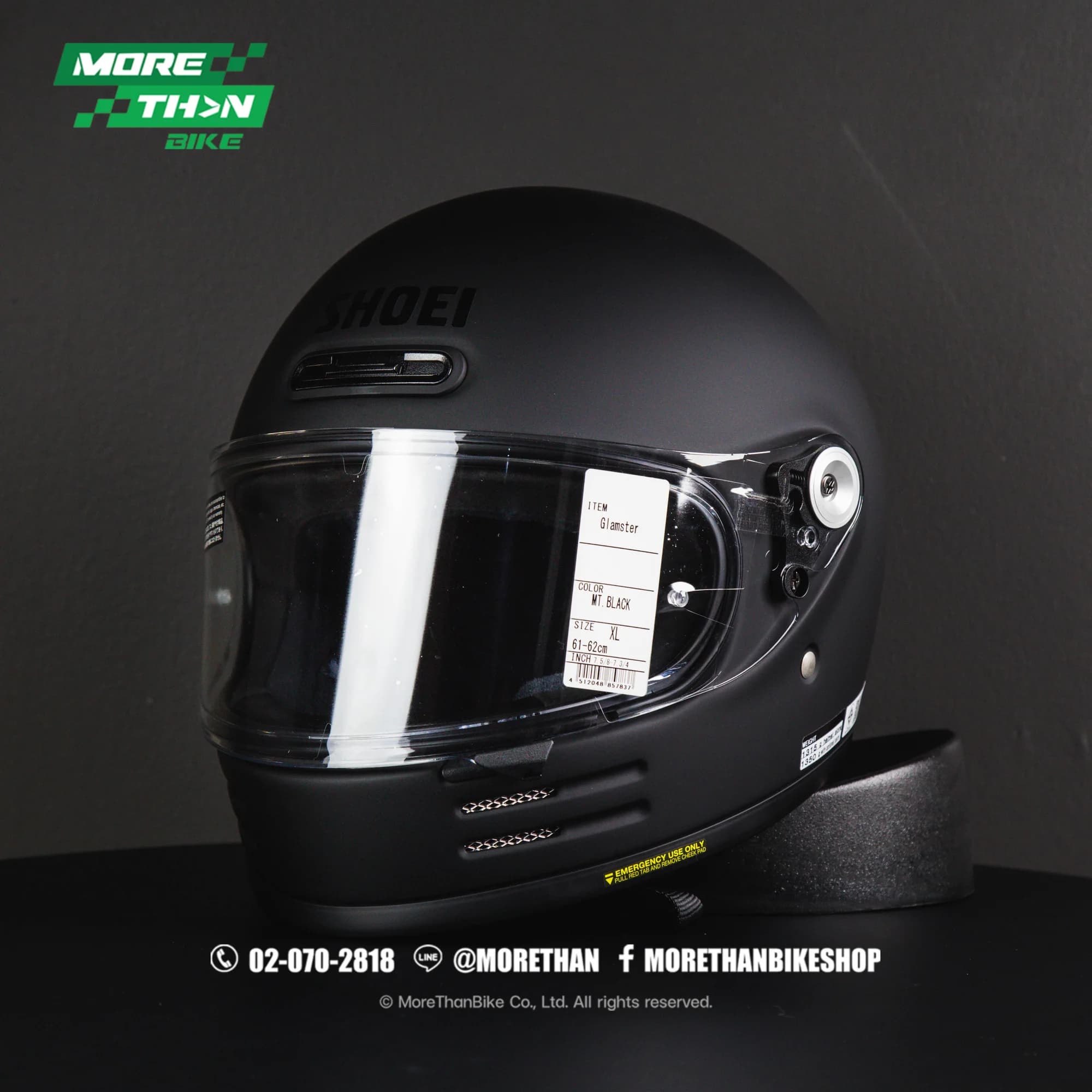 หมวกกันน็อค SHOEI รุ่น Glamster สี Matt Black