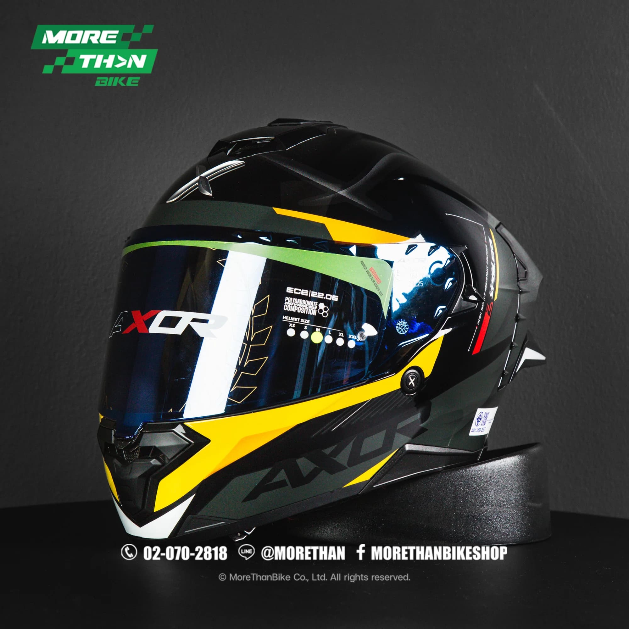 หมวกกันน็อค AXOR รุ่น Brutale ลาย Kryptic Black/Yellow