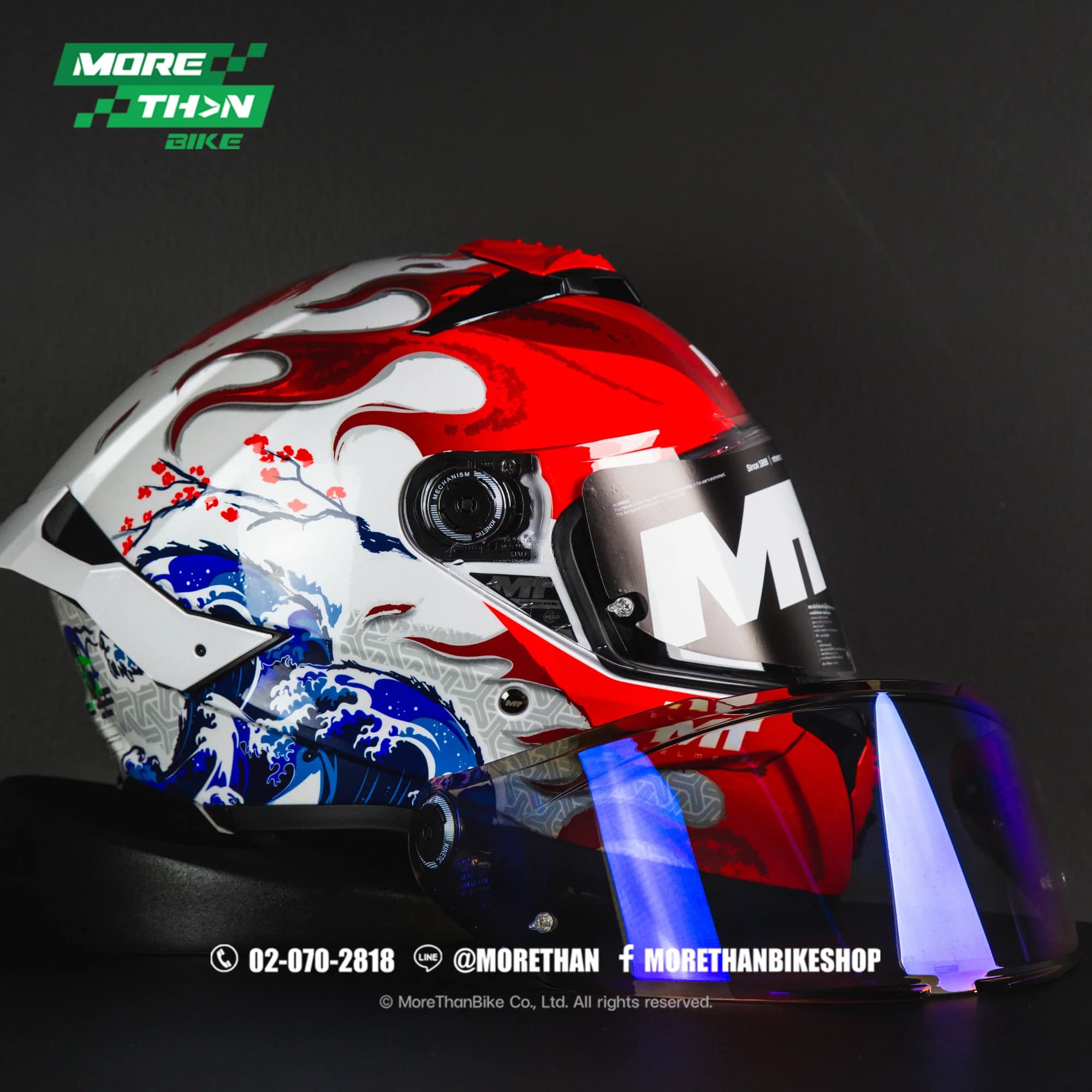 ชิลด์หมวก MT Visor V-28C Iridium Blue สีปรอทฟ้า (สำหรับรุ่น Thunder 4 R SV)