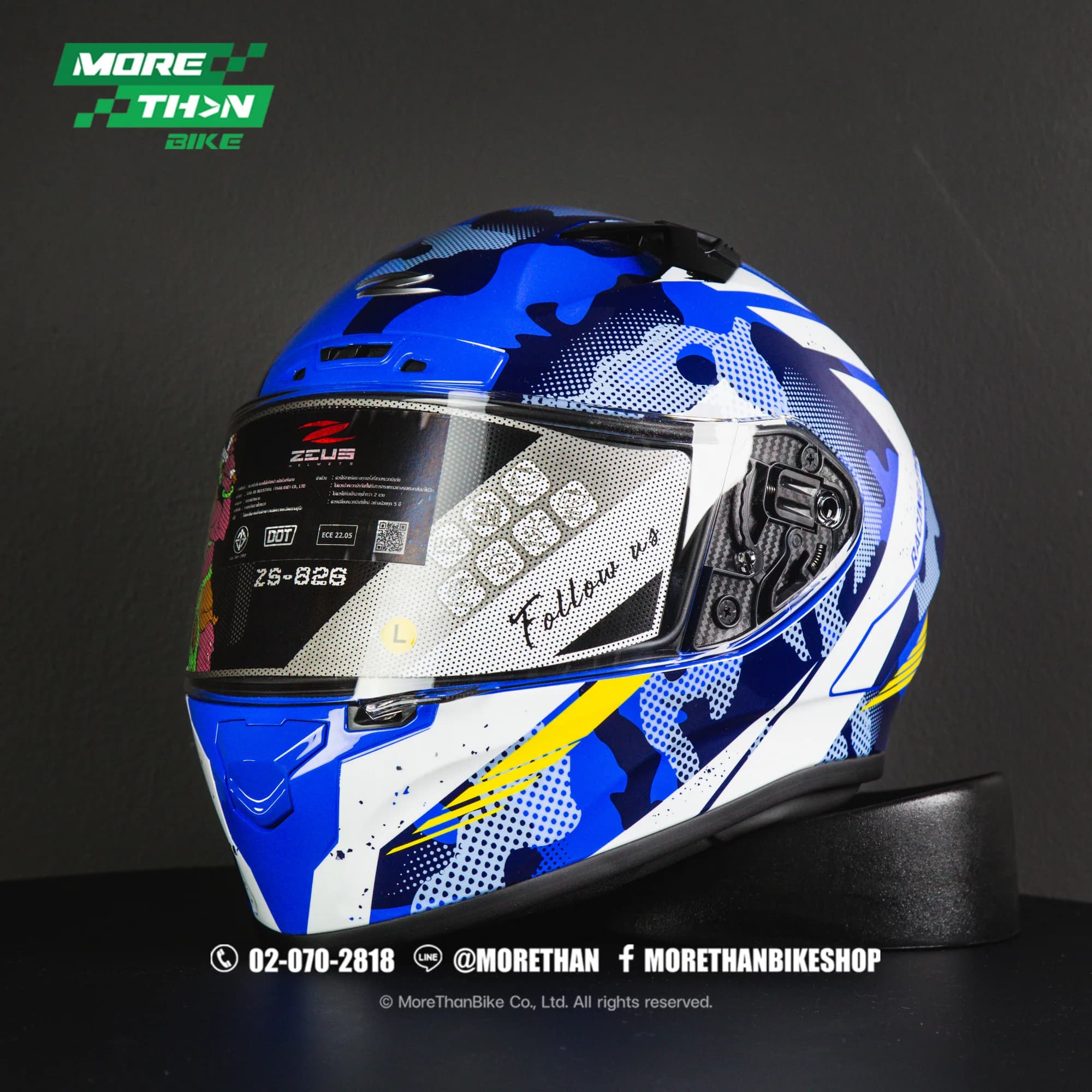 หมวกกันน็อค Zeus รุ่น ZS-826RS ลาย Camo Blue BK8